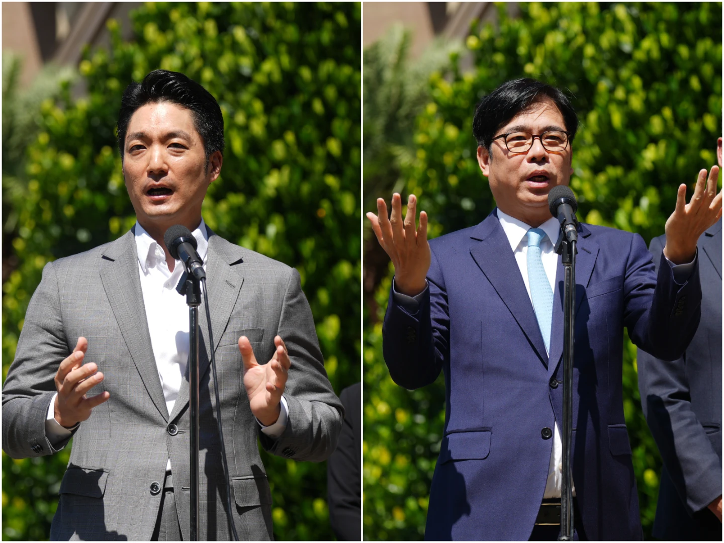 北高市長蔣萬安、陳其邁等多位地方首長今早至行政院,跟閣揆卓榮泰討論財劃法困境解決方式。陳卓邦攝