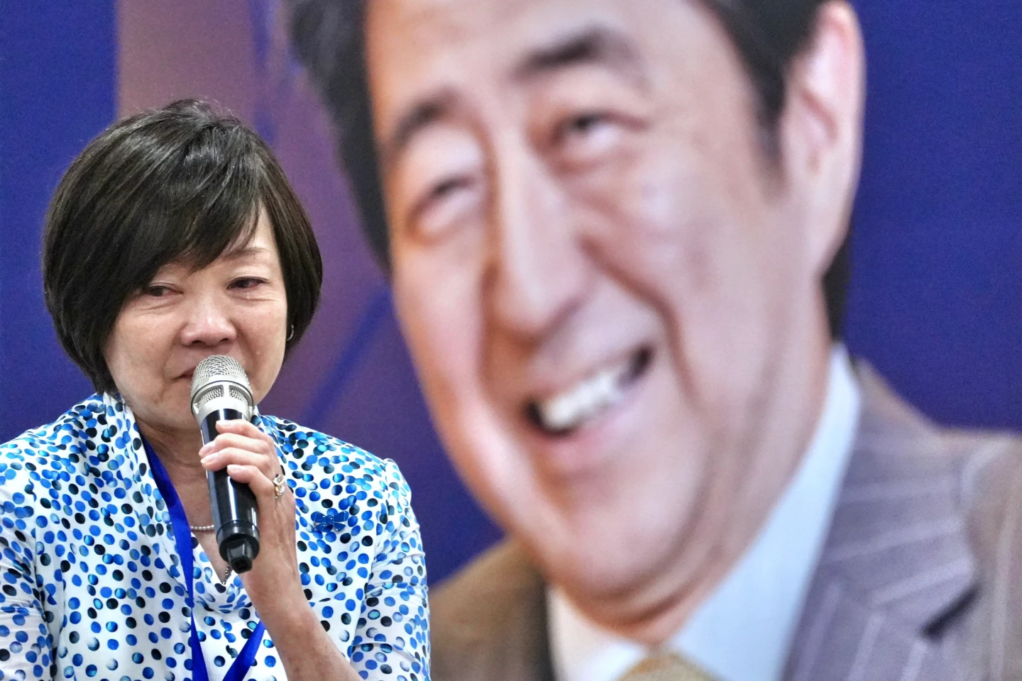 安倍昭惠憶亡夫傷感,當場落淚。林林攝
