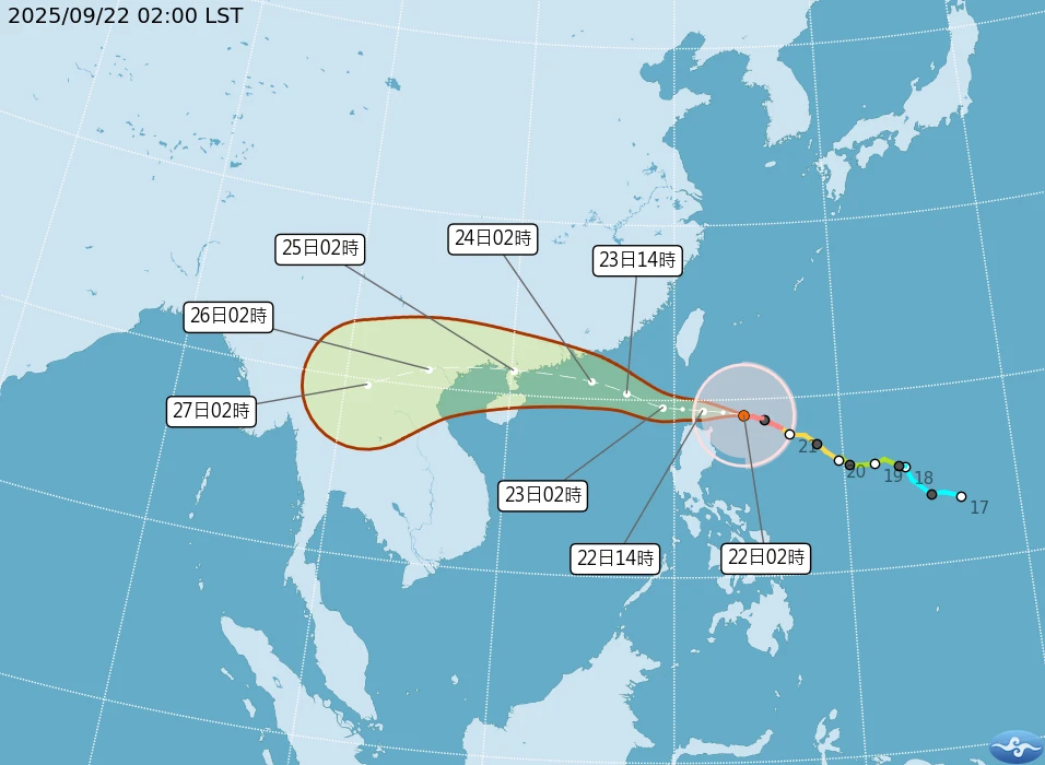 海陸警齊發！強颱樺加沙今晚通過台灣南端　各地風雨時程曝