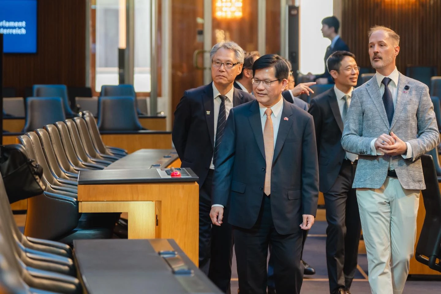 林佳龍訪奧地利會晤國會議員。取自林佳龍臉書