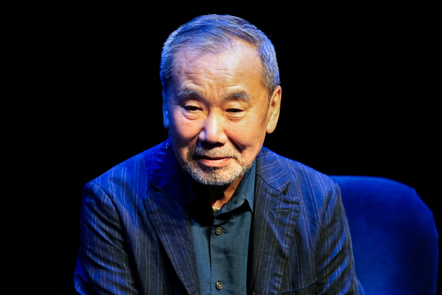 日本作家村上春樹10月8日在東京領取義大利文學獎。圖為他6月5日出席挪威文學節。法新社