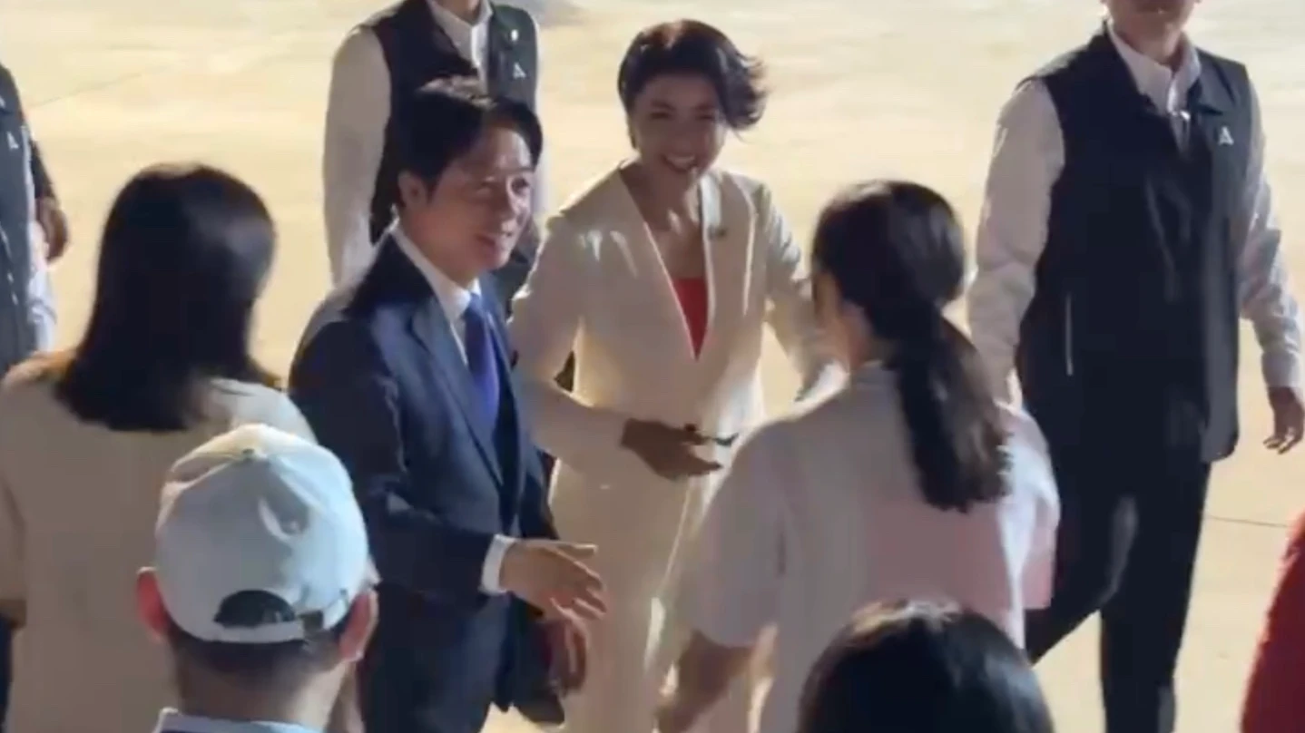 總統賴清德在晚間7點半準時抵達國慶焰火現場。南投縣府提供