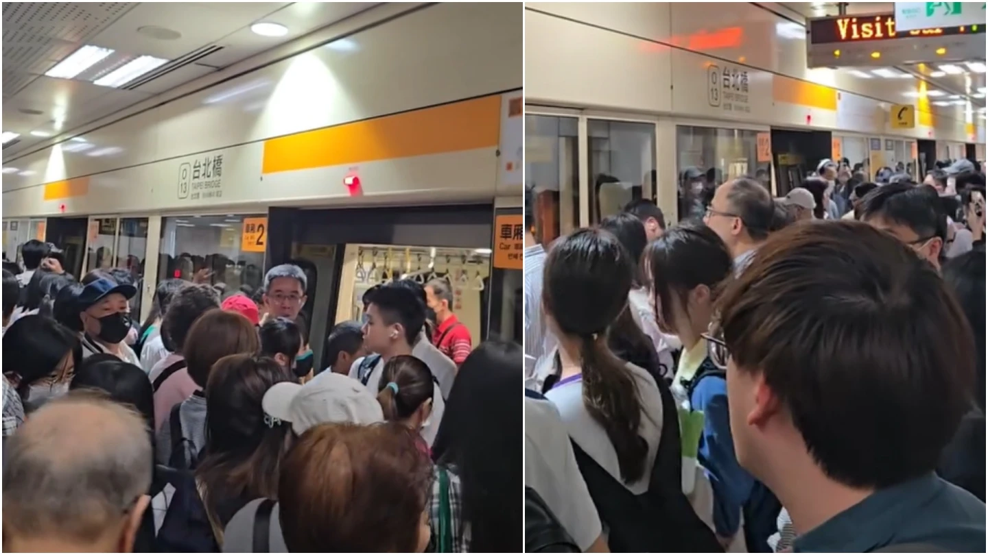 中和新蘆線傳列車故障,乘客吐苦水「疑門關不起來」。取自Threads @ jingfeng0156