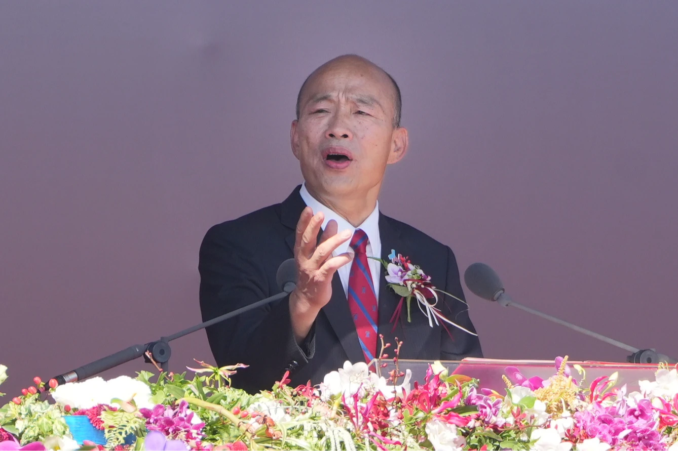 韓國瑜致詞偷酸賴政府。陳卓邦攝