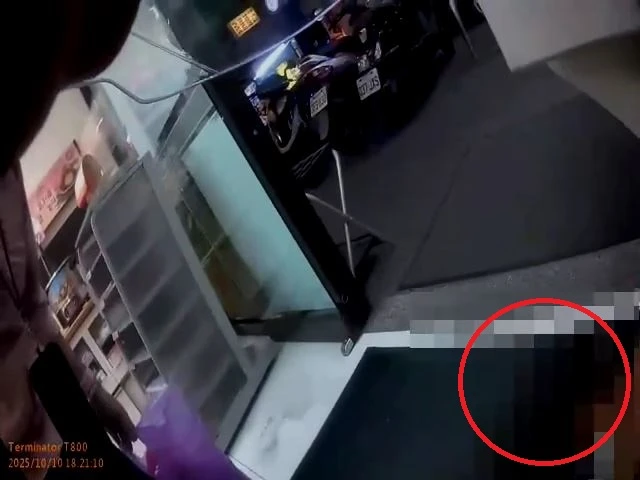 通緝犯拒捕,當場被員警壓制帶回派出所查辦。翻攝畫面