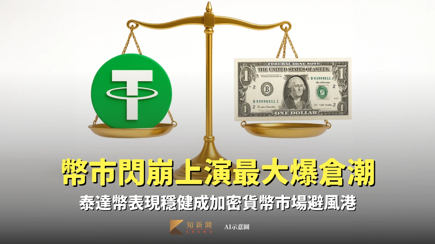 幣市閃崩上演最大爆倉潮　泰達幣表現穩健成加密貨幣市場避風港