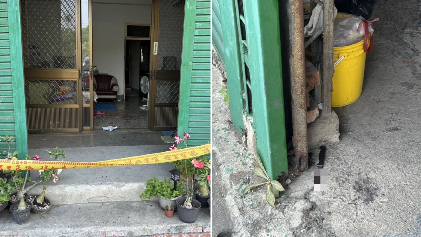台中霧峰今天驚傳砍人事件,23歲林姓男子因不滿鄰居太吵,持刀理論,砍殺2名年約70歲的施姓男子與陳姓婦人,2人大量出血,現場血跡斑斑,緊急送醫急救,其中施男有生命危險。翻攝畫面