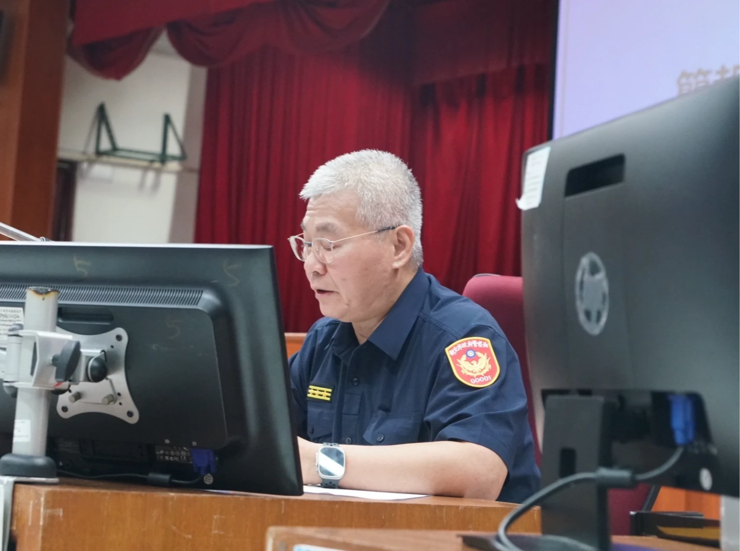 新北市警局長方仰寧下午透過視訊會議方式,宣示整飭風紀決心。新北市警局提供