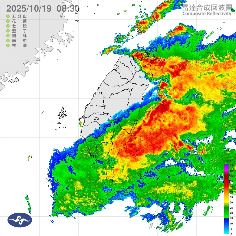 今天各地降雨機率增加。取自氣象署官網
