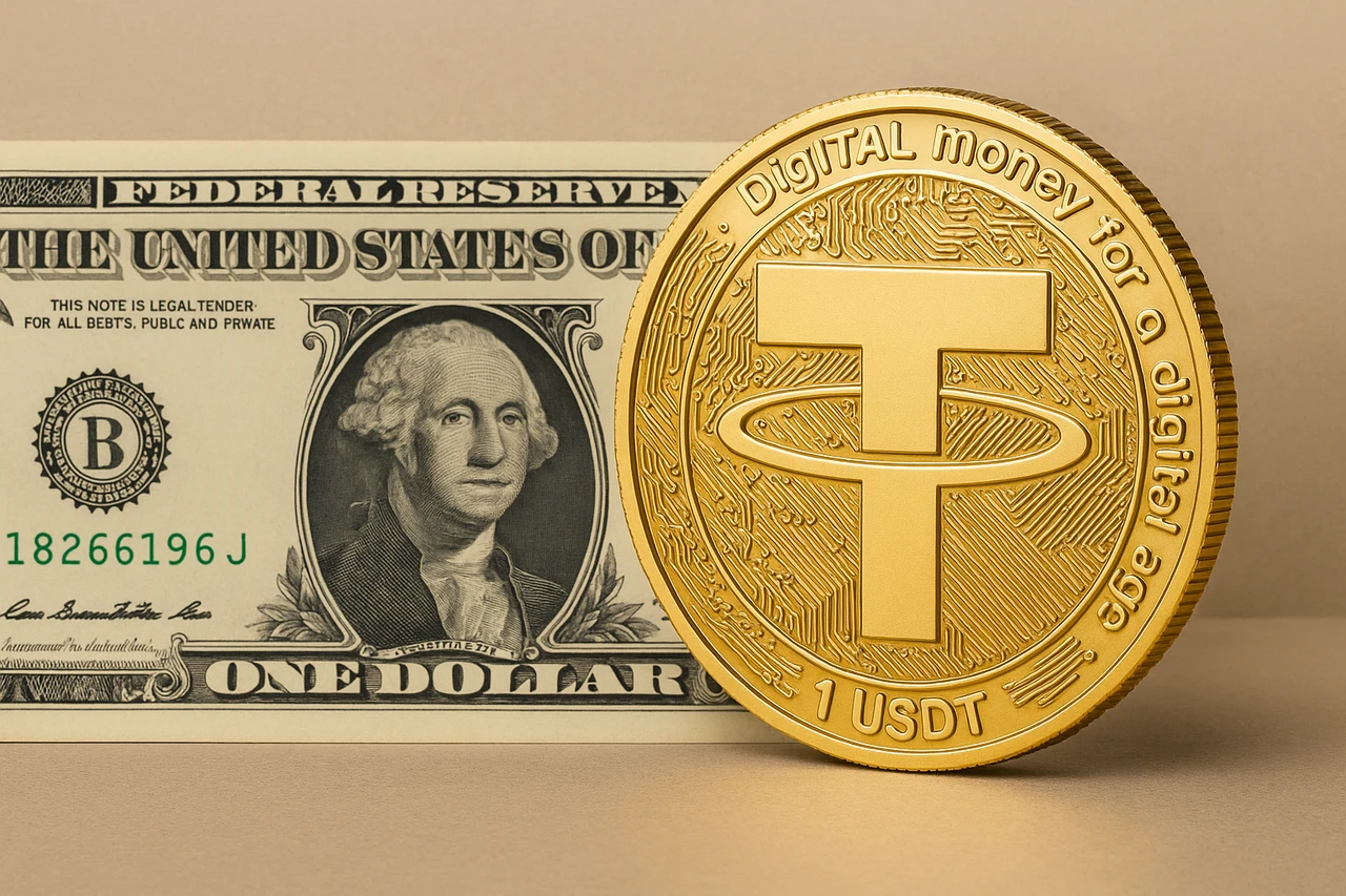 泰達幣與美金1:1掛鉤,每1泰達幣約等於1美金。AI生成