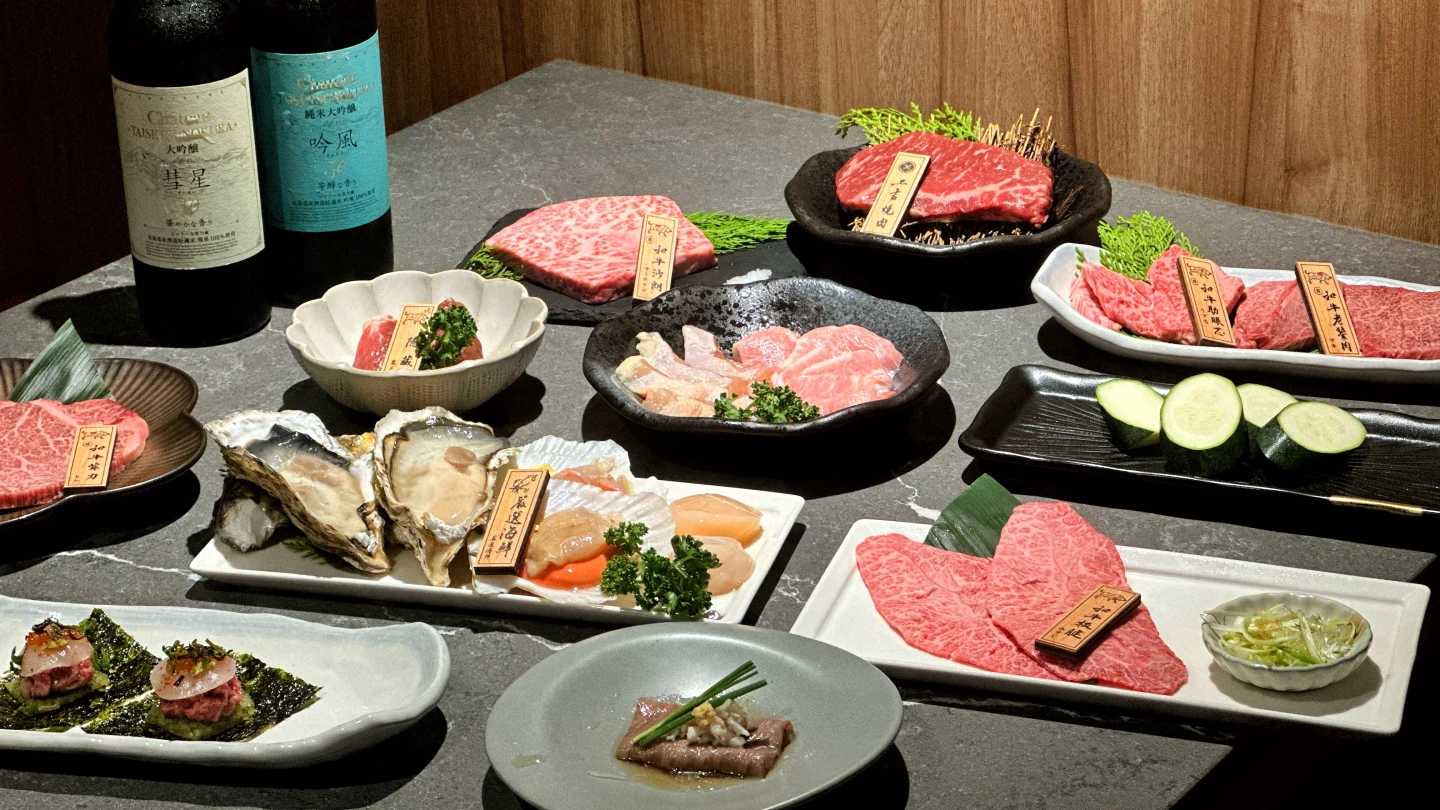 位在捷運國父紀念館站的「上吉燒肉」開二店「上吉弐」,推出象徵北國風味的「北海道極選盛宴」。劉沛妘攝