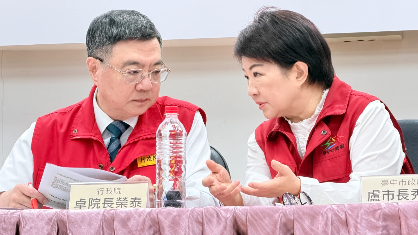 台中市爆發非洲豬瘟疫情,台中市長盧秀燕遭疑神隱,直到昨天才與行政院長卓榮泰共同主持防疫會議。資料畫面。王煌忠攝