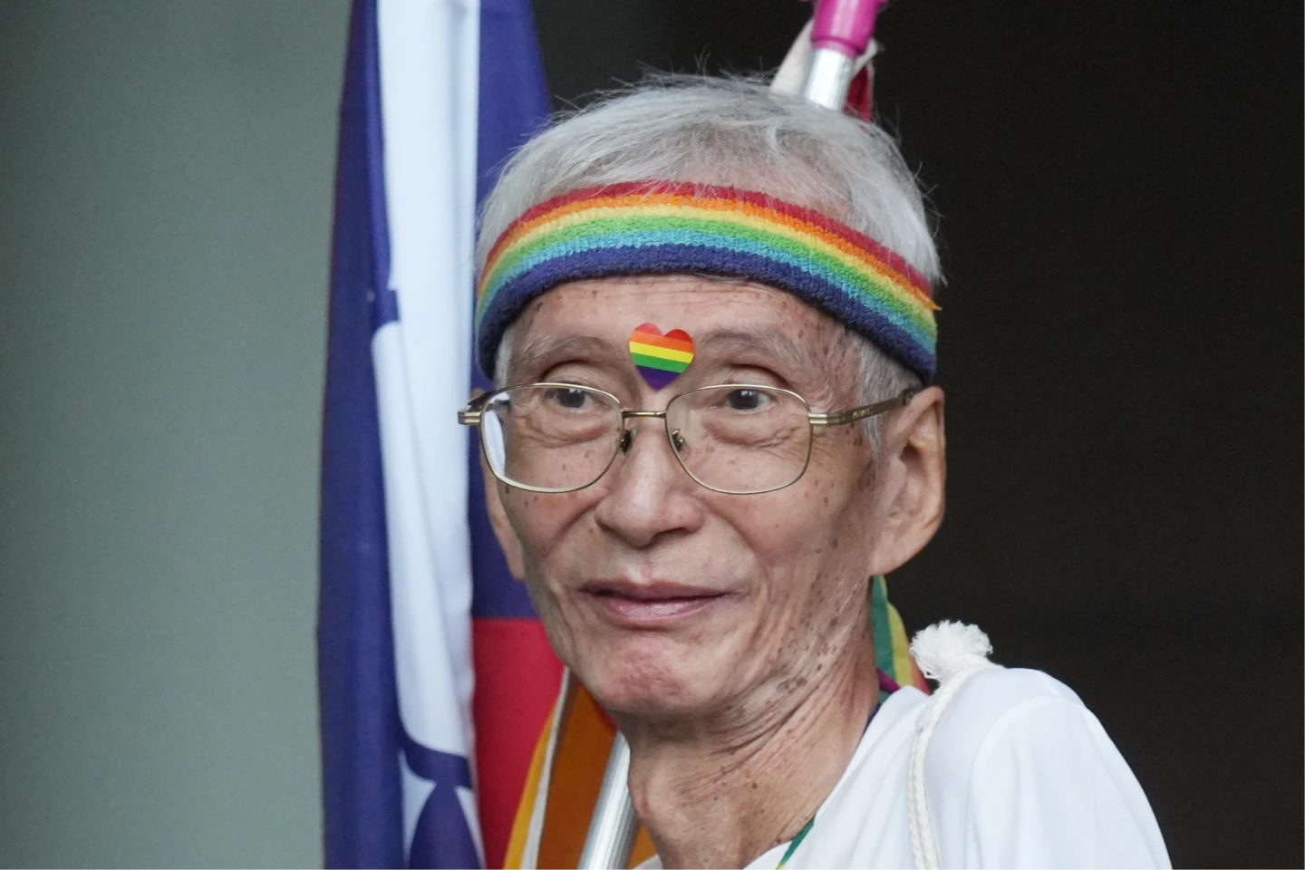資深同運人士祁家威也參與同志遊行。陳卓邦攝