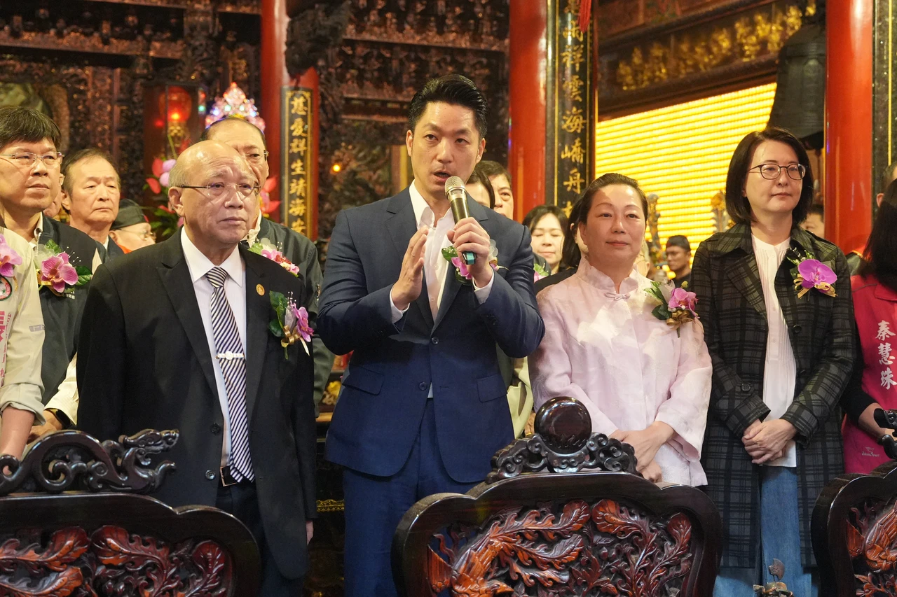 蔣萬安:松山慈祐宮獲「績優宮廟」殊榮,捐贈金額破億。陳卓邦攝