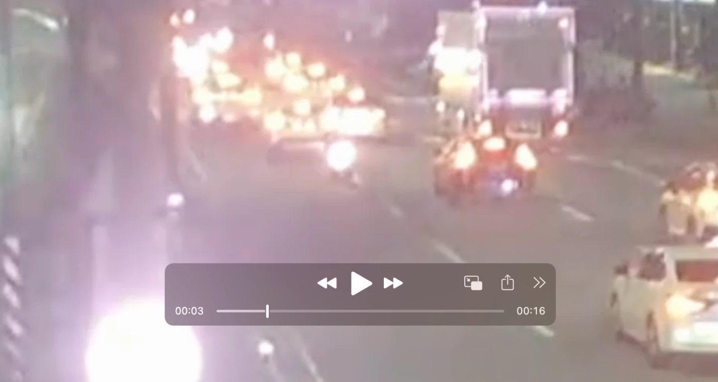 監視器拍下陳男酒駕拒檢。翻攝畫面