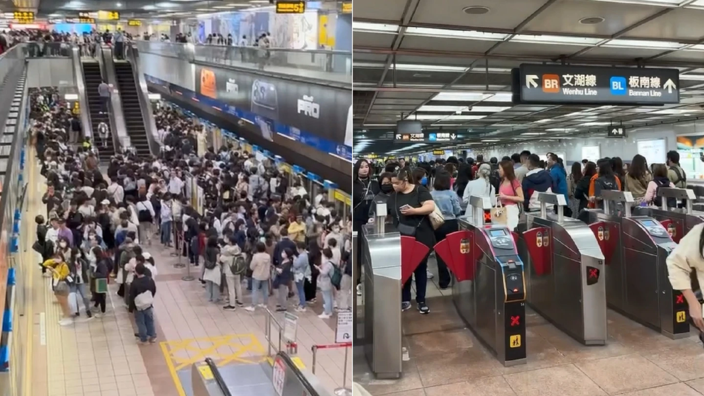 出站又倒退噜!北捷板南線列車異常「旅客擠爆月台」 北捷:初判繼電器異常