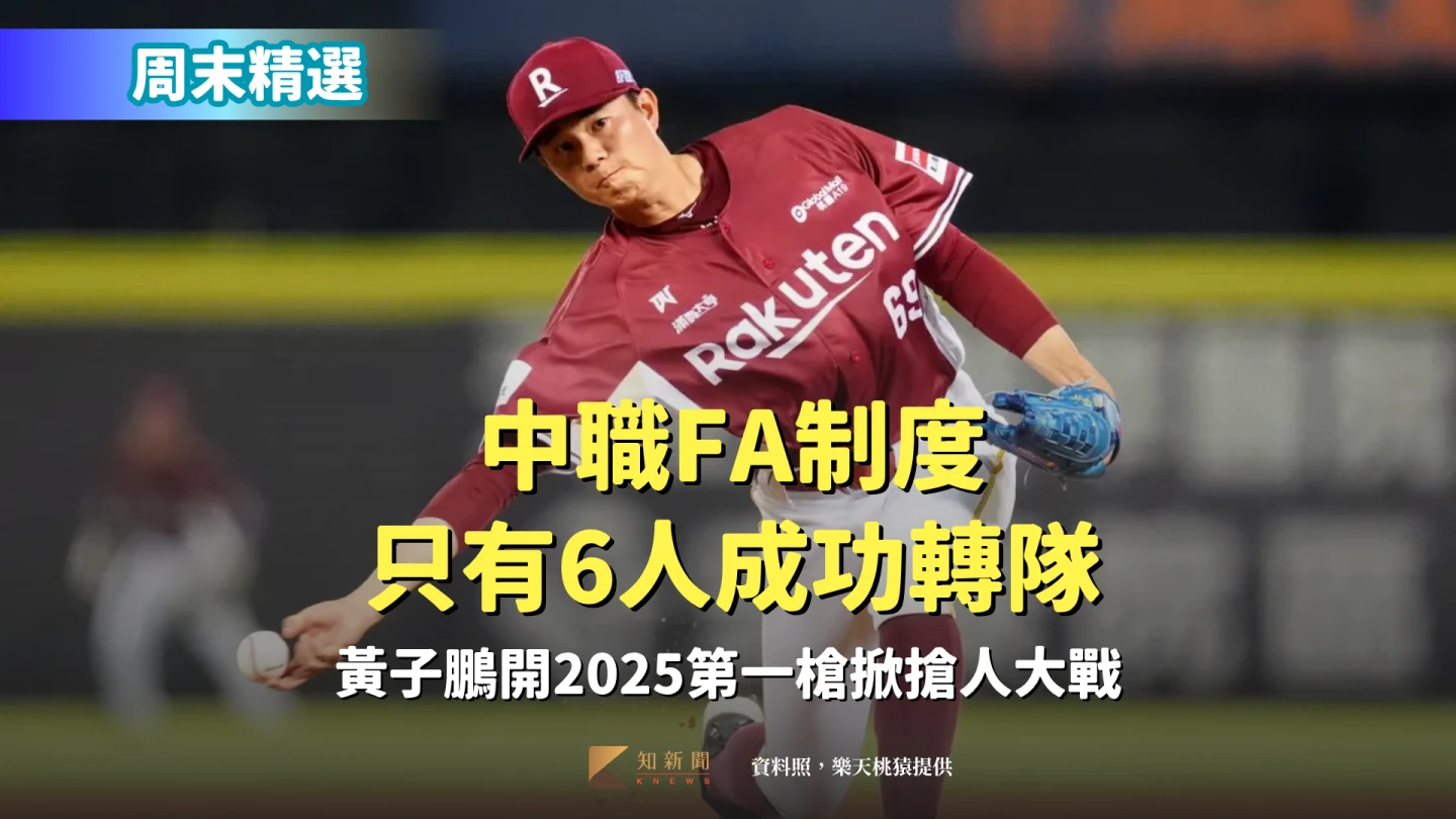 周末精選｜中職FA制度只有6人成功轉隊　黃子鵬開2025第一槍掀搶人大戰