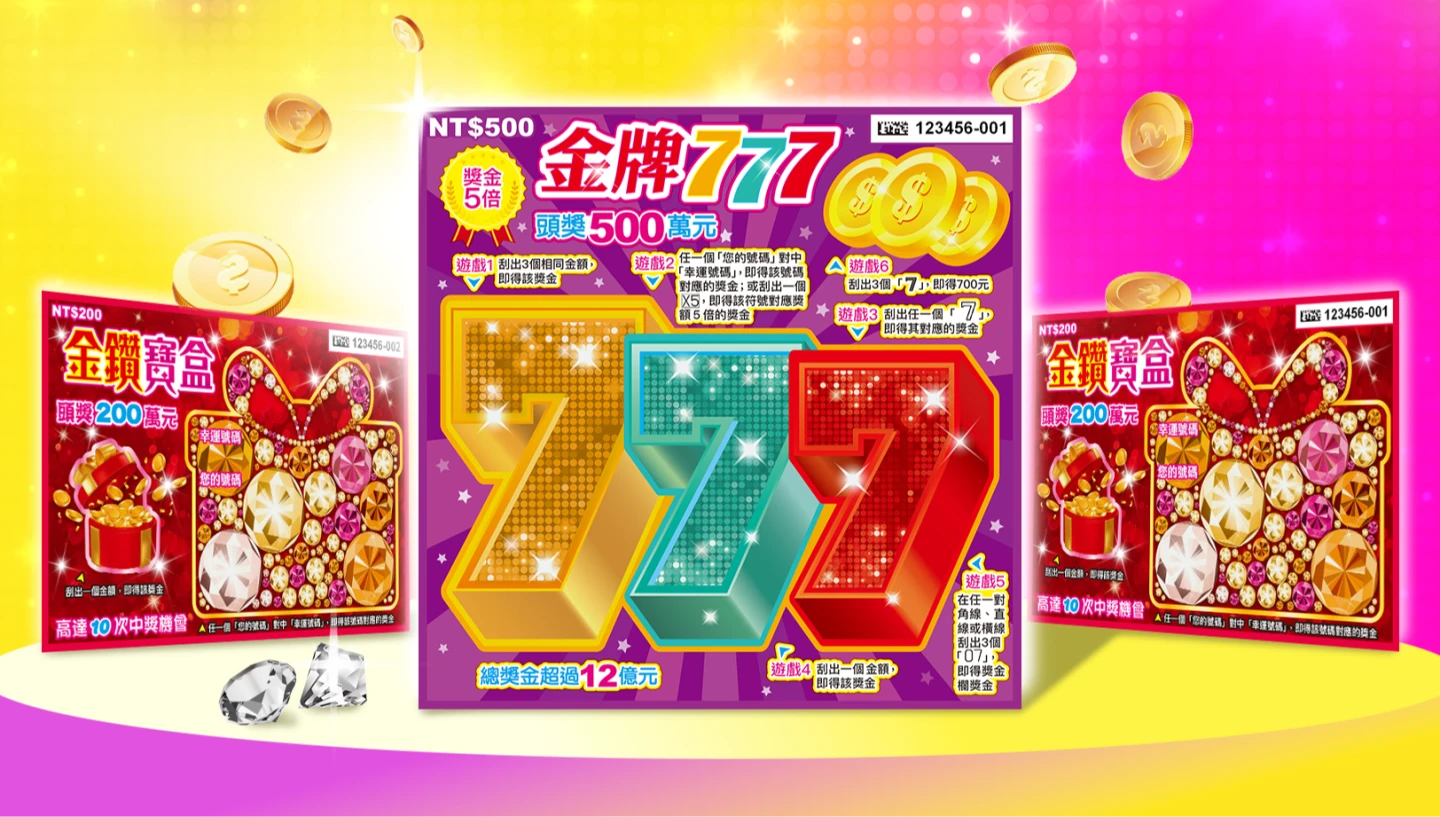 頭獎500萬元！台彩推2款新品刮刮樂　總獎金逾18.2億元