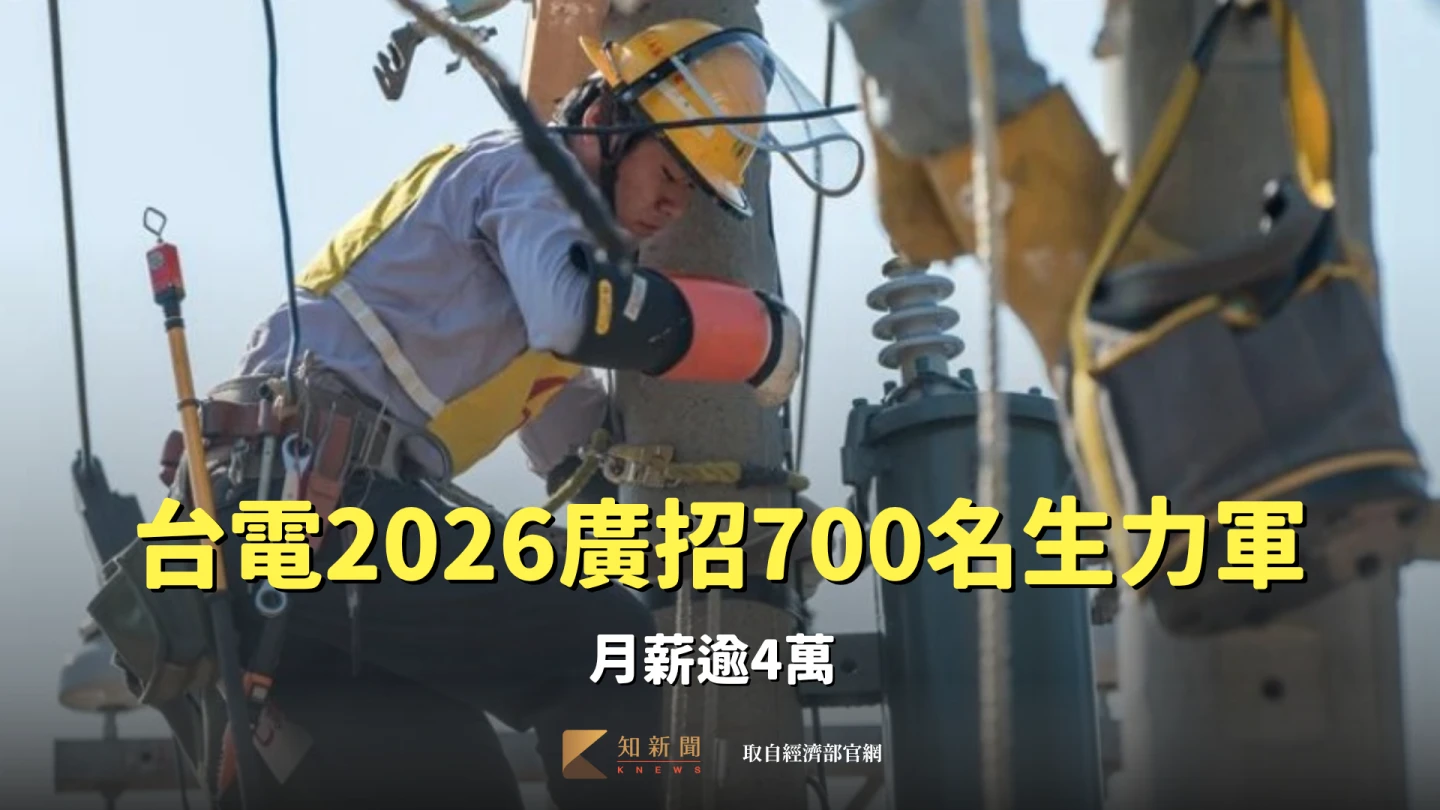 台電2026廣招700名生力軍　月薪逾4萬