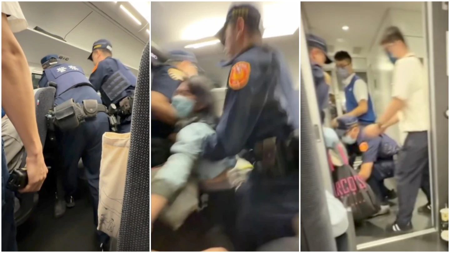 無賴片｜強佔自強號車位大鬧！脫序女跳針拒離席　遭警拖走狂17次喊救命