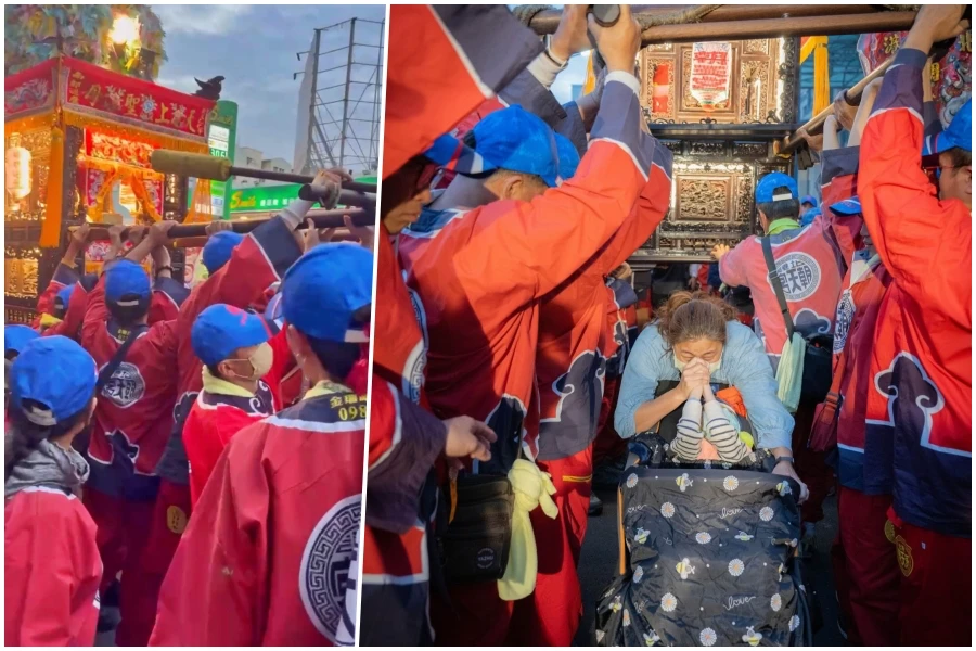 有片｜北港三媽遶境台南！「破例」只給他們鑽轎底　腦麻童母親激動落淚