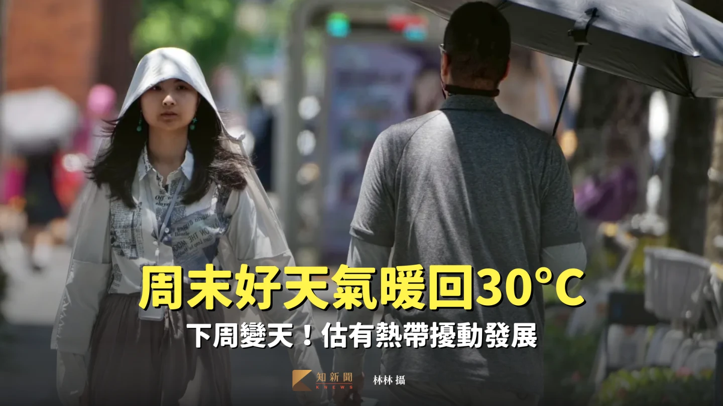 周末好天氣暖回30°C　下周變天！估有熱帶擾動發展