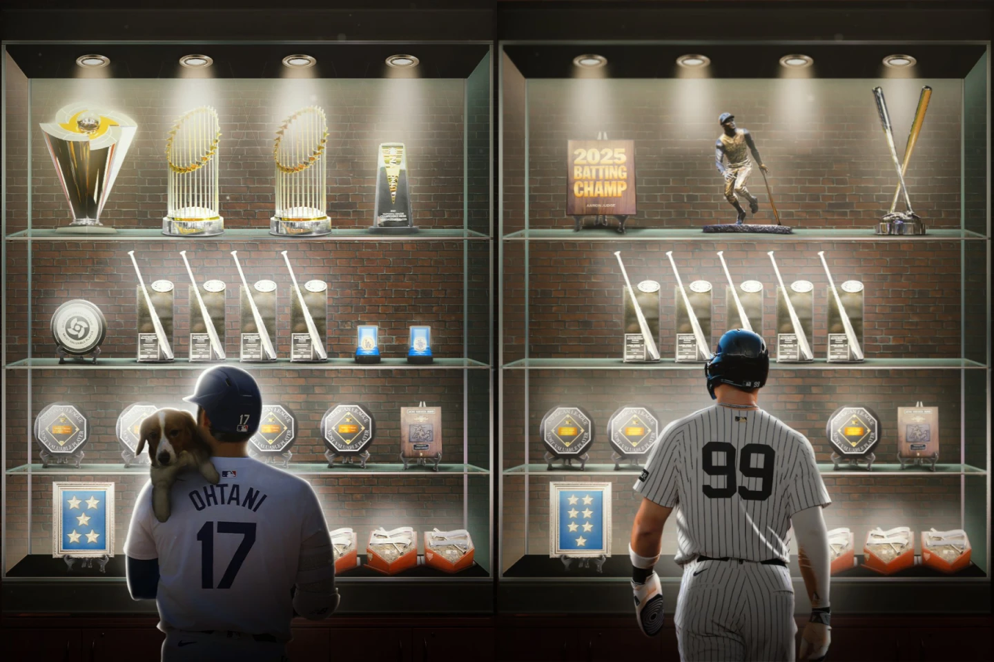 沒比較沒傷害！大谷翔平和賈吉獎盃櫃大PK　球迷一看直言「根本沒得比」