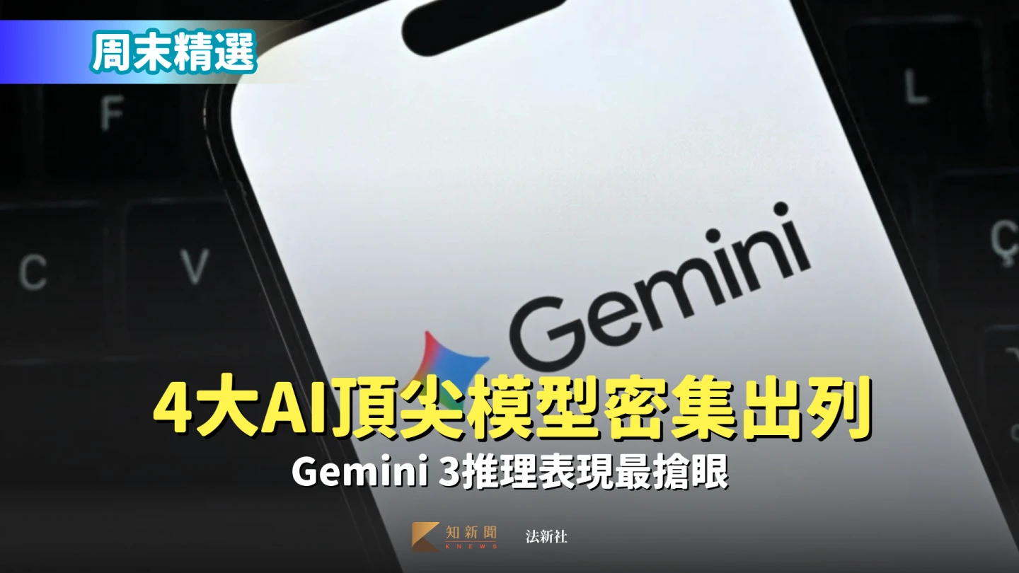 周末精選｜4大AI頂尖模型密集出列　Gemini 3推理表現最搶眼