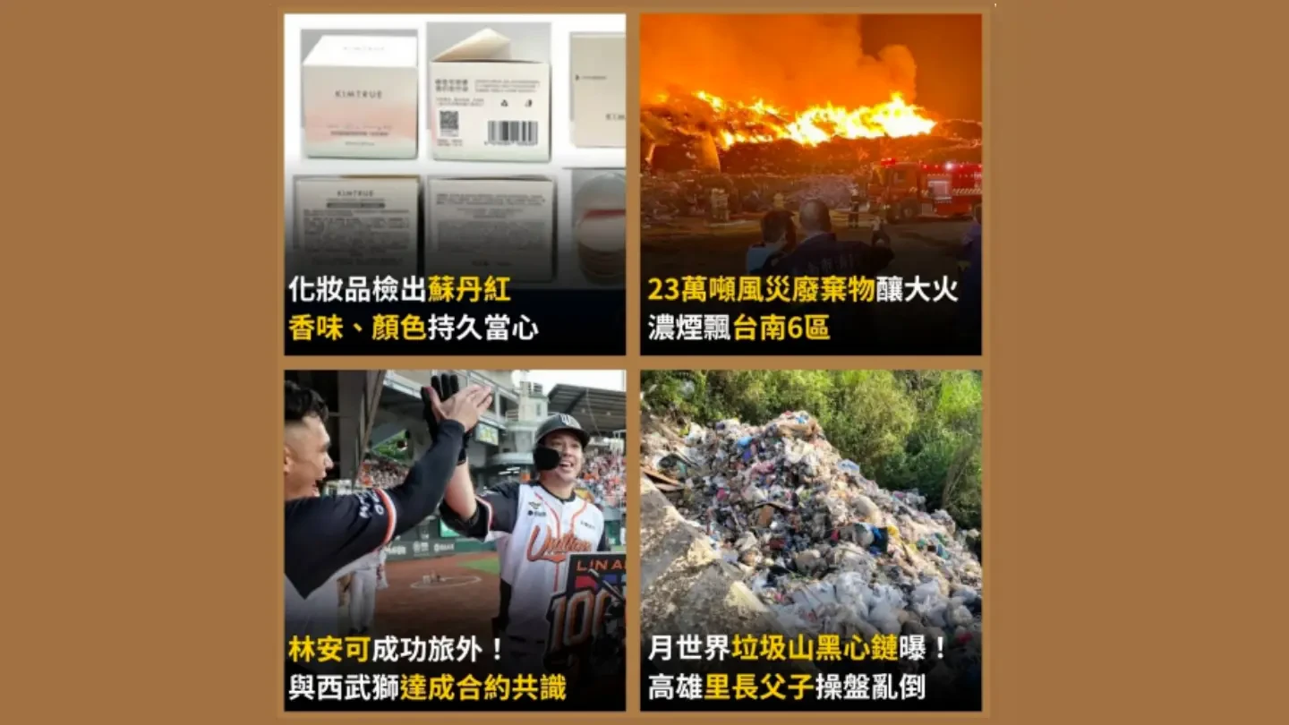 今日精選｜化妝品首次檢出致癌蘇丹紅／林安可與西武獅達成合約共識