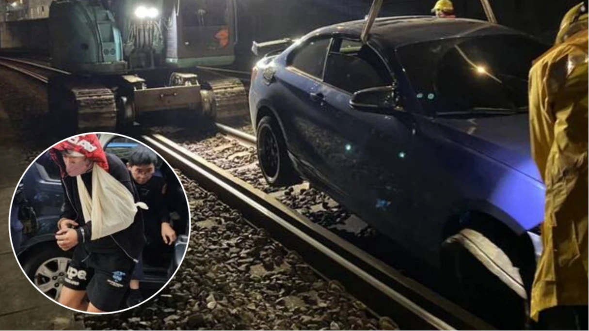 「喪屍煙彈」毒男通緝犯拒檢飆百公尺！車卡鐵軌、人爬4樓大逃亡　害台鐵大誤點