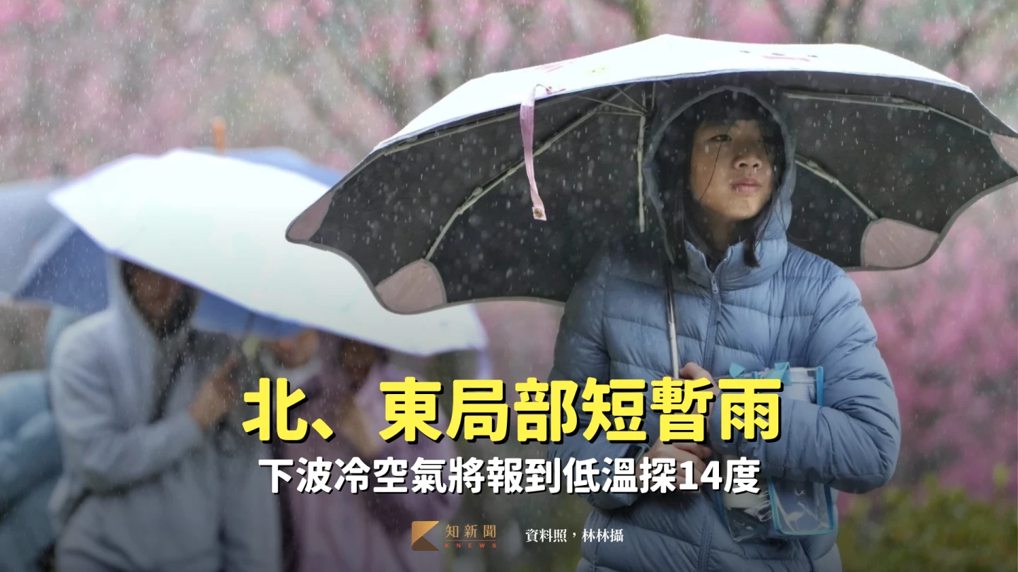 今水氣稍增！北、東局部短暫雨　下波冷空氣將報到低溫探14度