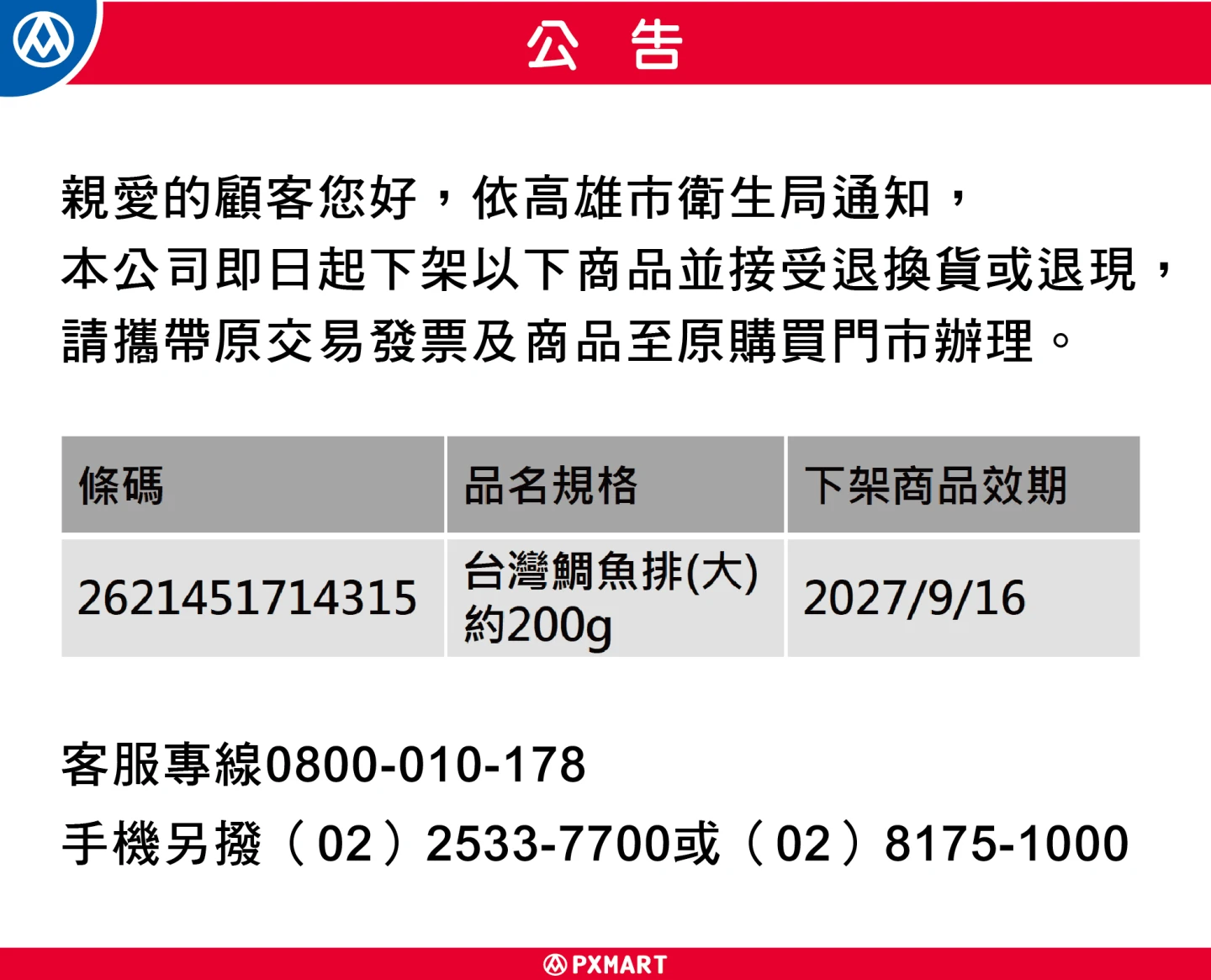 有片｜全聯台灣鯛檢出動物用藥！已售出4080包　高雄衛生局出手了