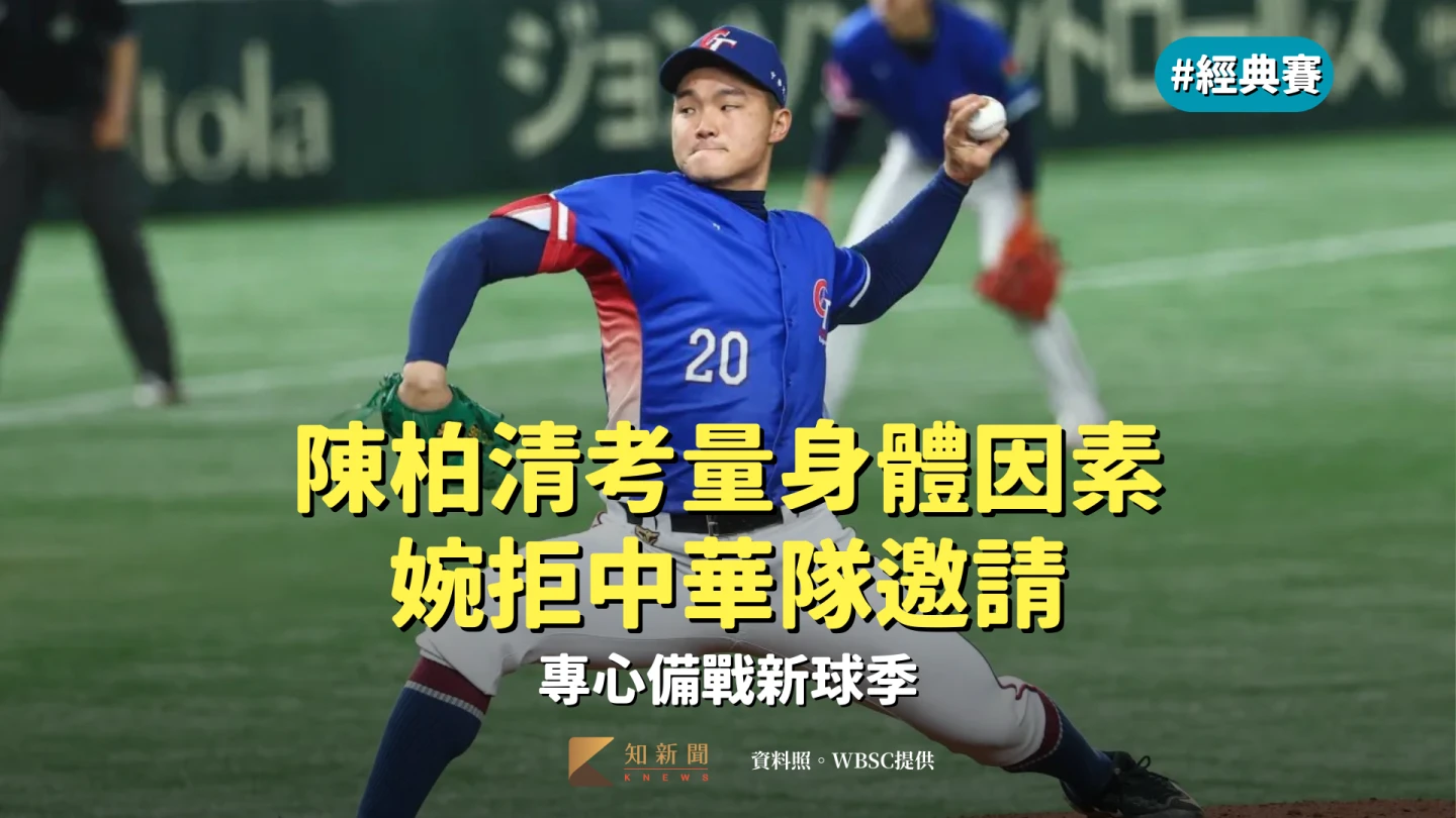 經典賽｜陳柏清考量身體因素婉拒中華隊邀請　專心備戰新球季