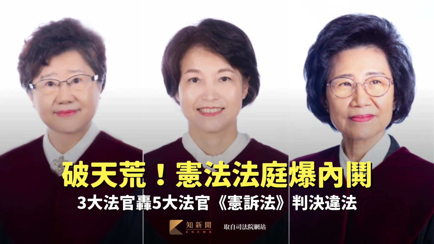 破天荒！憲法法庭爆內鬨　3大法官轟5大法官《憲訴法》判決違法