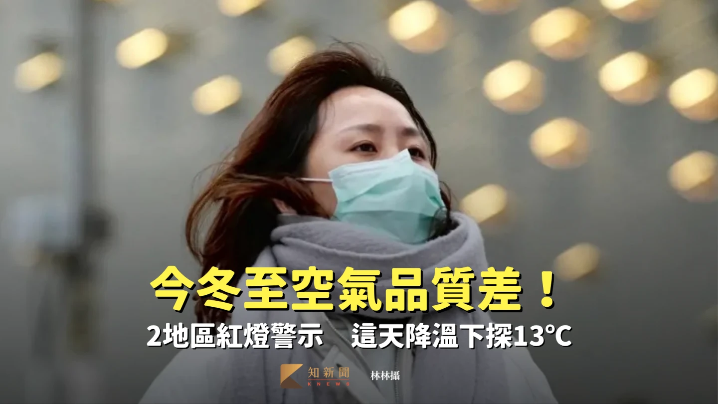 今冬至空氣品質差！2地區紅燈警示　這天降溫下探13℃