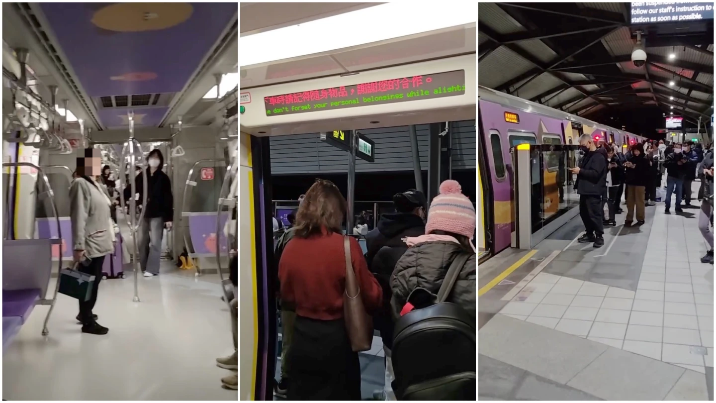 影｜規模7強震地動天搖！機捷猛晃全線停駛　乘客全被趕下車