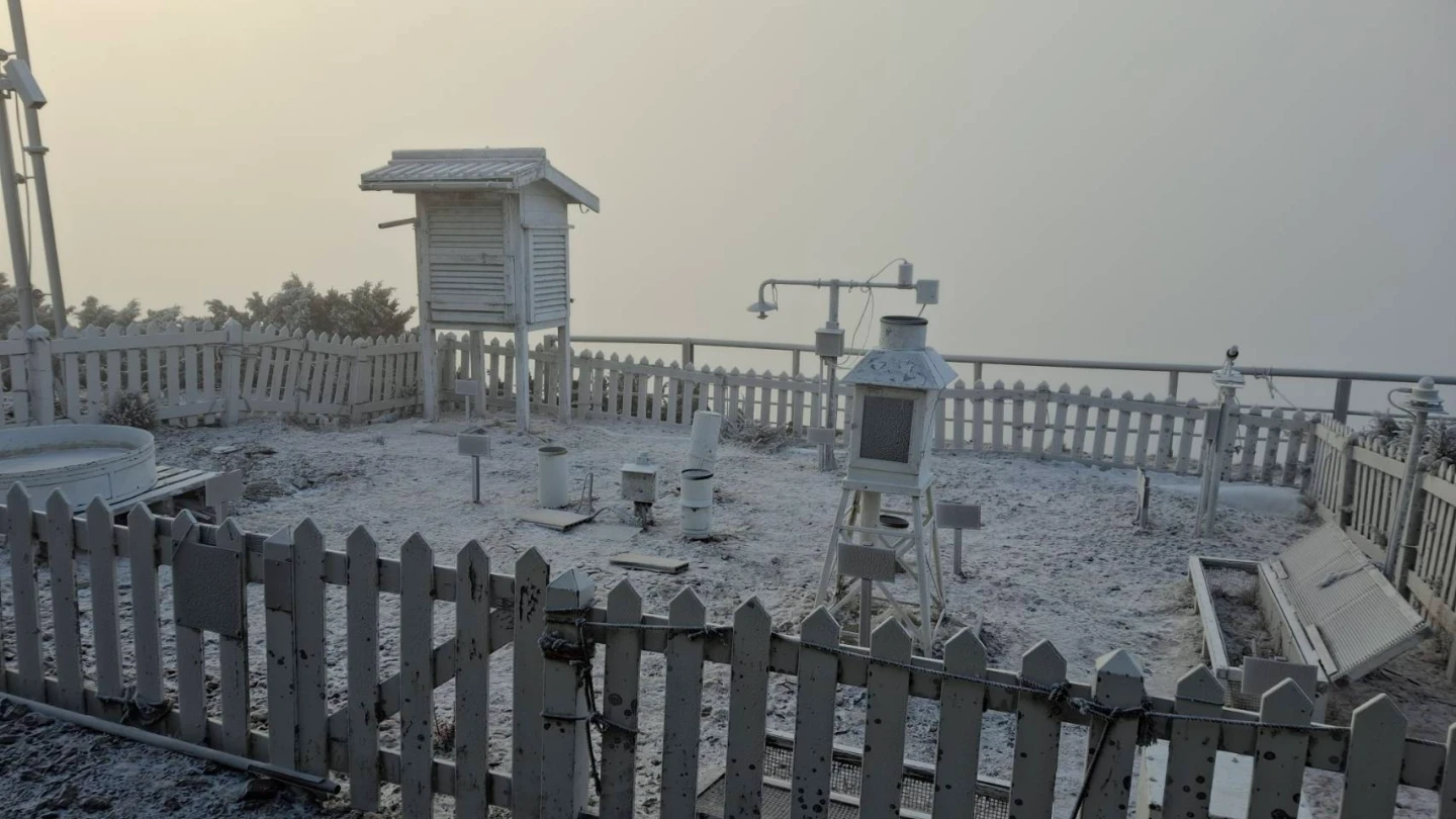 有片｜阿里山睽違8年下雪了！玉山、嘉明湖山屋成銀白世界　美到不真實