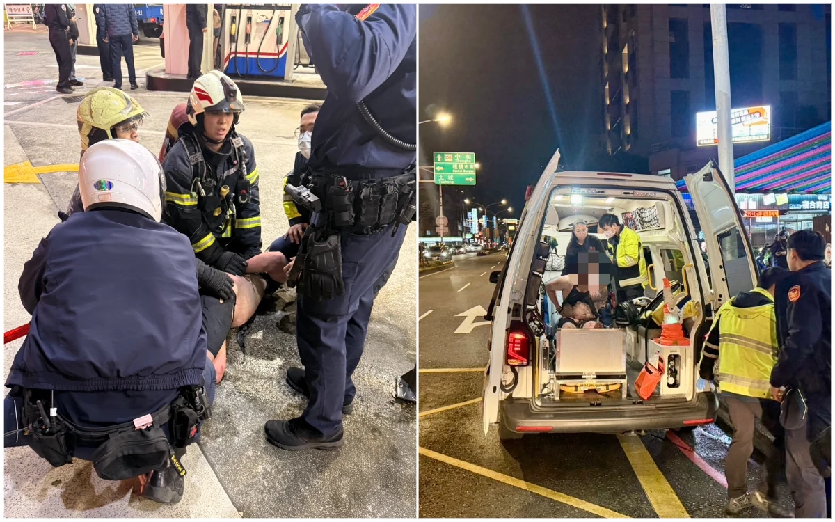 板橋驚傳加油站自焚　男拔油槍點火撲消防員！1人受波及送醫