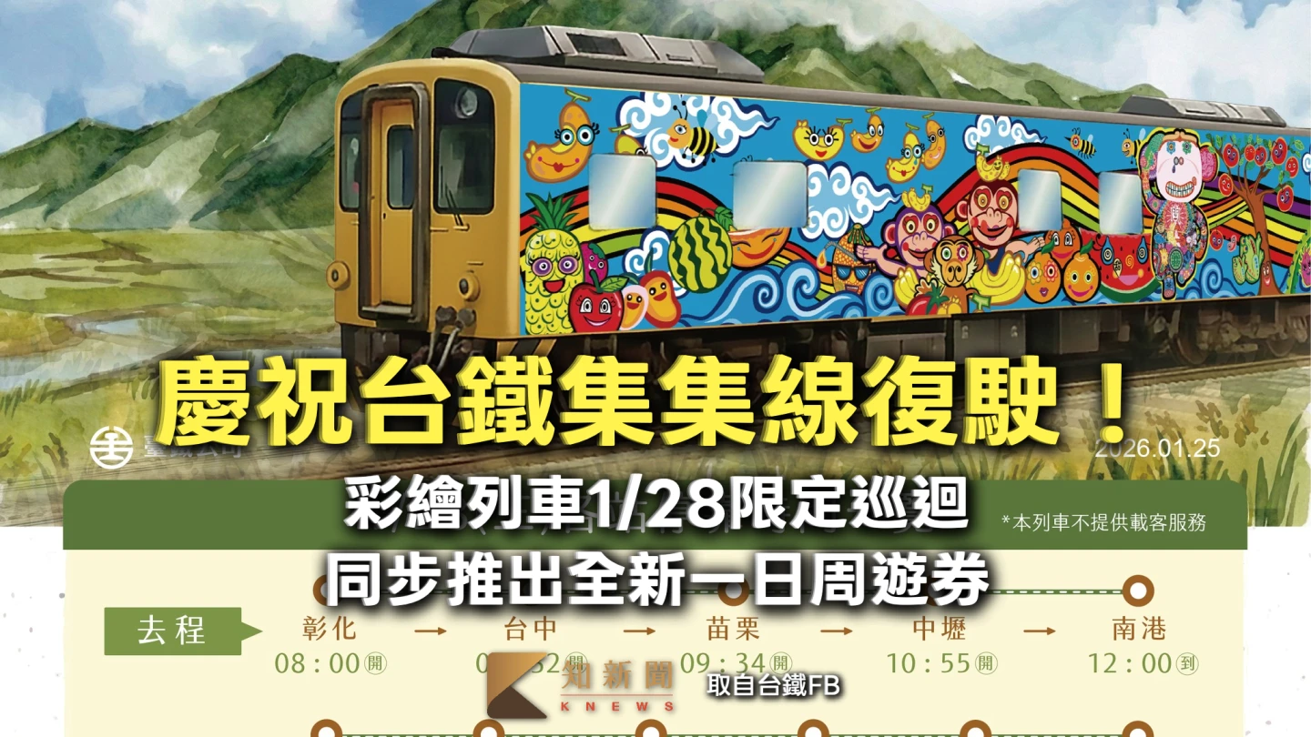 慶祝台鐵集集線復駛！彩繪列車1/28限定巡迴　同步推出全新一日周遊券
