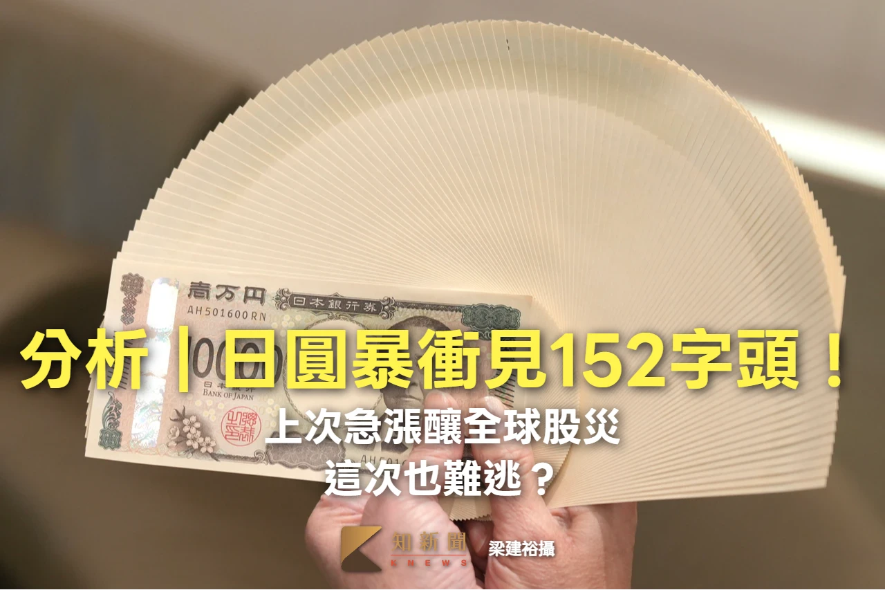 分析｜日圓暴衝見152字頭！上次急漲釀全球股災　這次也難逃？