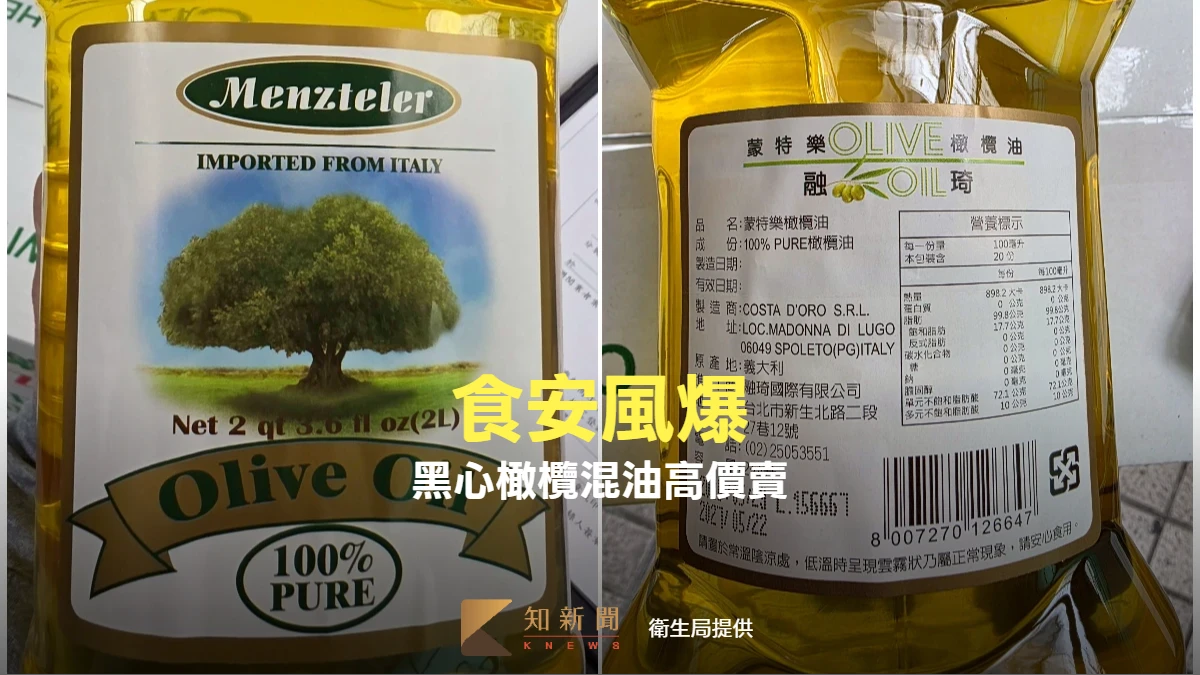 蒙特樂橄欖油混芥花油！融琦公司挨罰4百萬　已下架逾3200瓶