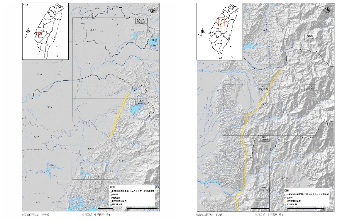 地礦中心新增2處斷層地質敏感區　涵蓋台南、台中及南投等10個行政區