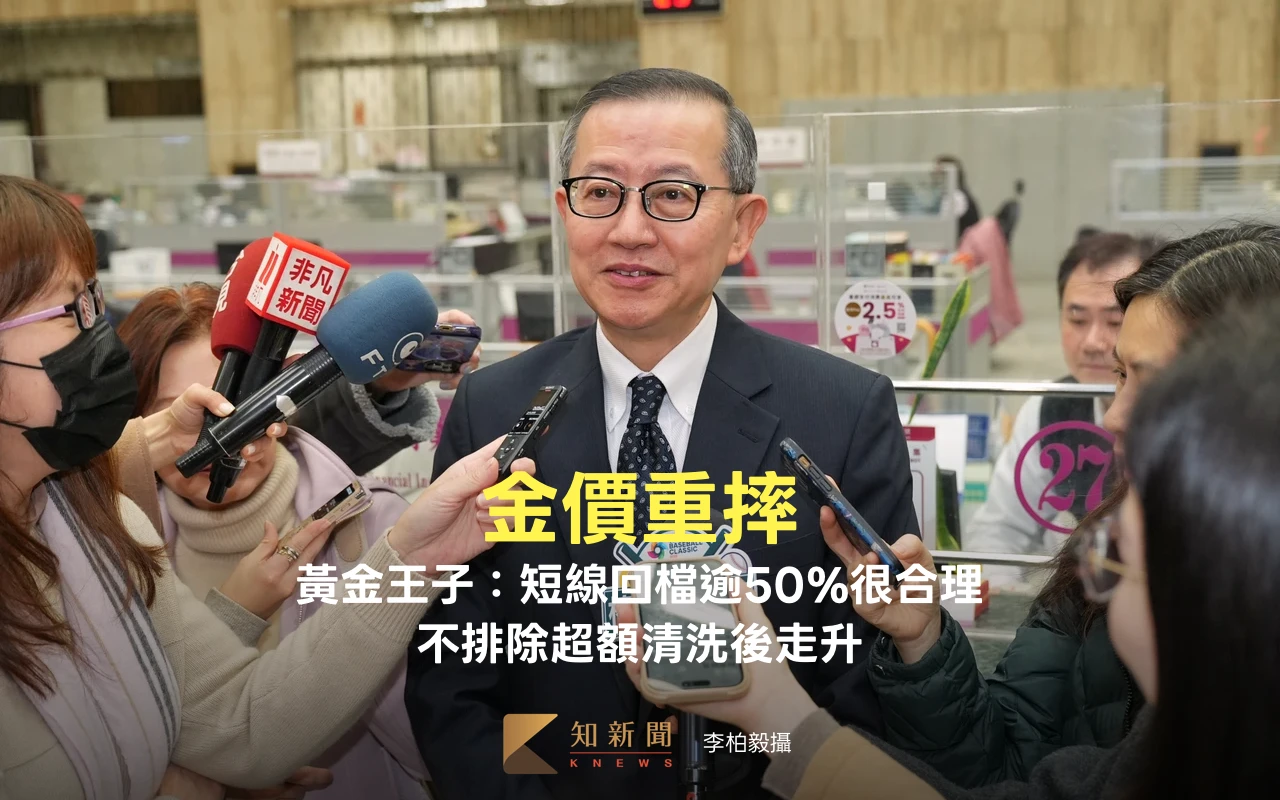 金價重摔！黃金王子楊天立：短線回檔逾50%很合理　不排除超額清洗後走升