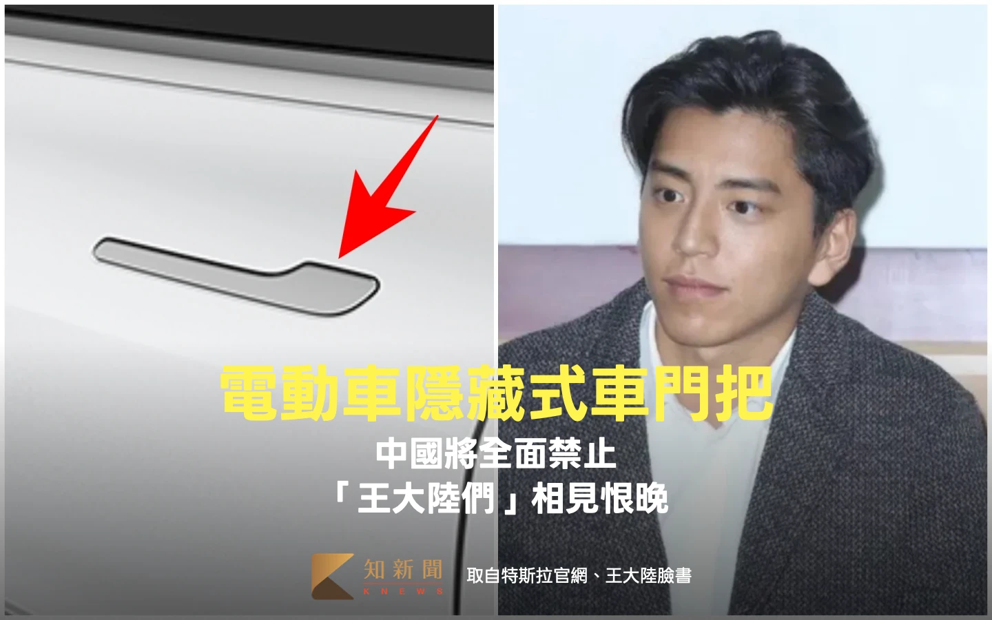 電動車隱藏式車門把！中國將全面禁止　「王大陸們」相見恨晚