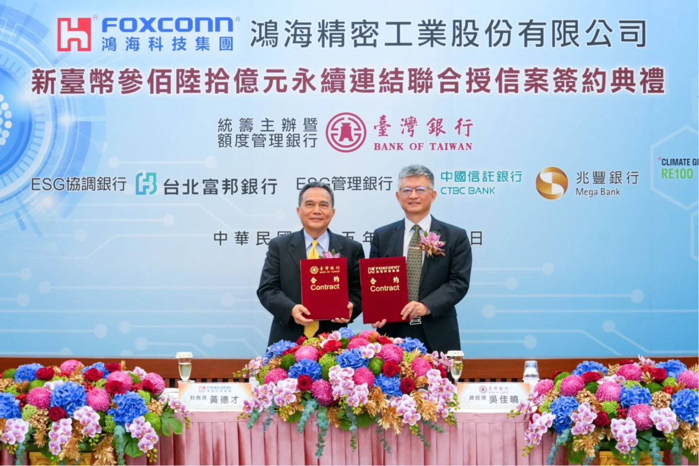 鴻海新台幣360億元永續連結聯貸案完成簽約　超額認購率達262%