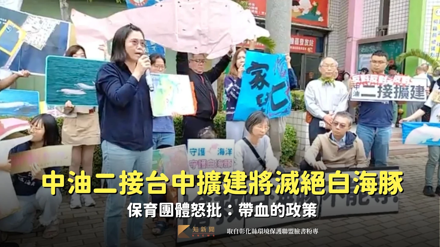 中油二接台中擴建將滅絕白海豚　保育團體集結怒批：帶血的政策