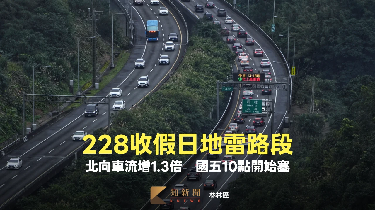 228收假日北向車流增1.3倍！11處地雷路段出爐：國五10點開始塞