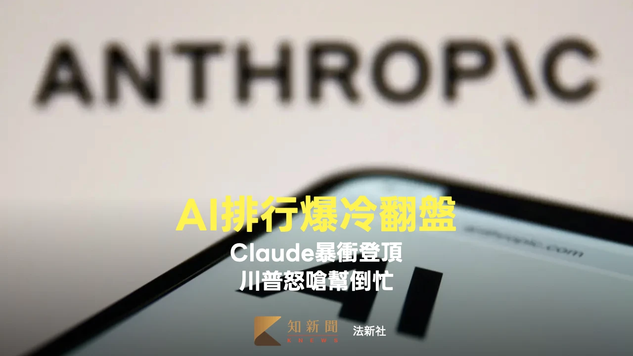 AI排行爆冷翻盤！Claude暴衝登頂　川普怒嗆幫倒忙