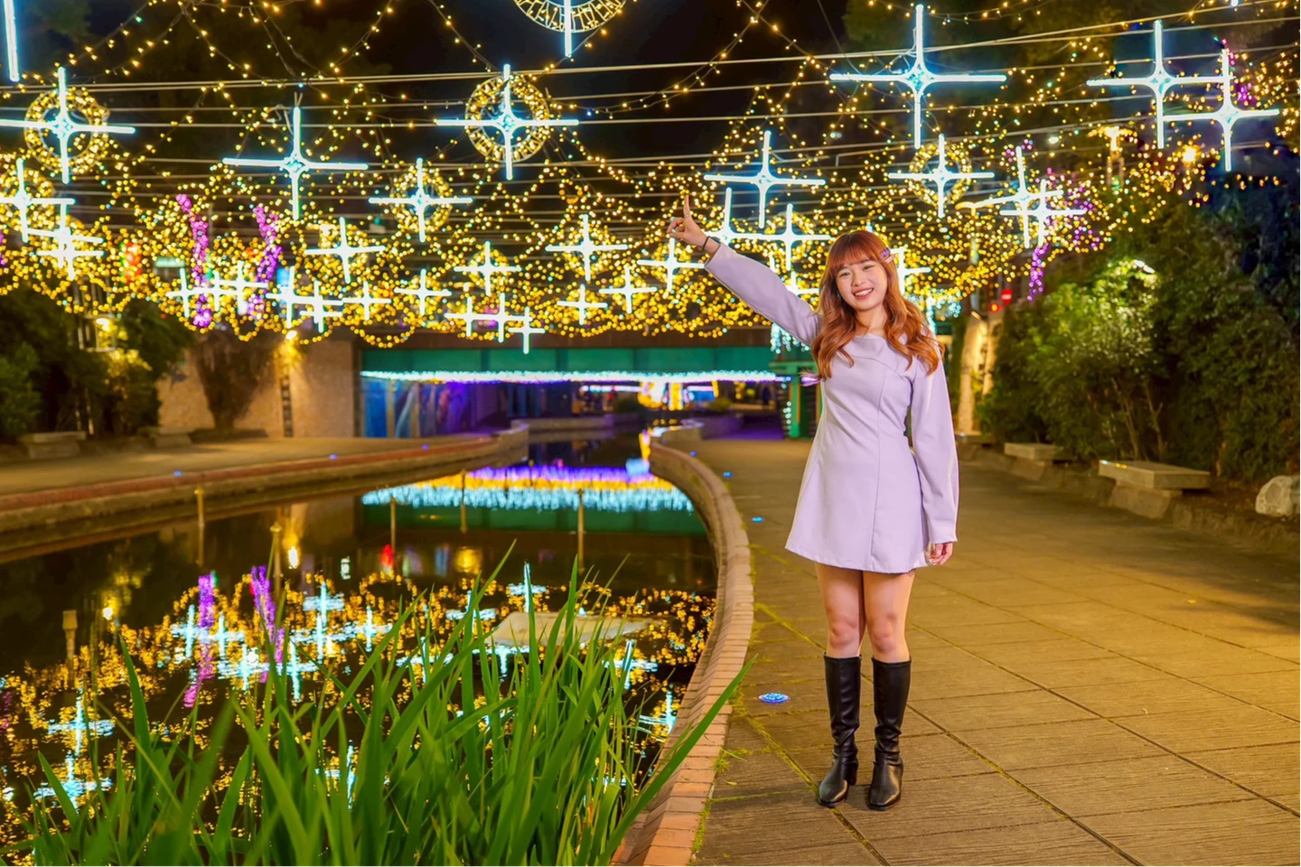 新北中港大排光雕展6日登場！7米「星耀之樹」超夢幻　4大燈區閃耀24天