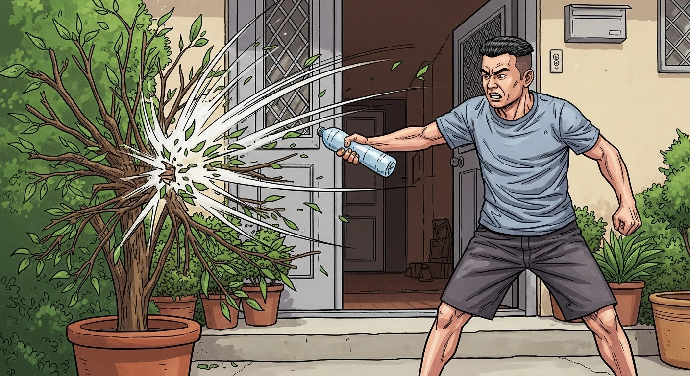 高雄醫猛揮擊鄰居家盆栽！只因不滿太吵　害枝條斷裂下場慘了